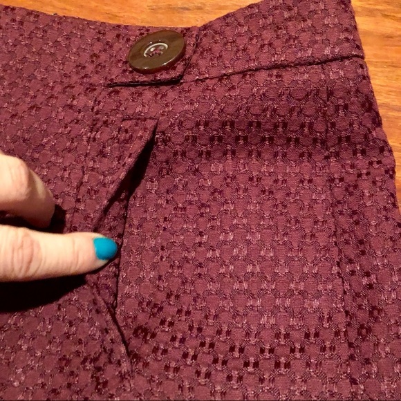 NWT Petite Jacquard Burgundy Plum Pencil Skirt - Picture 6 of 8